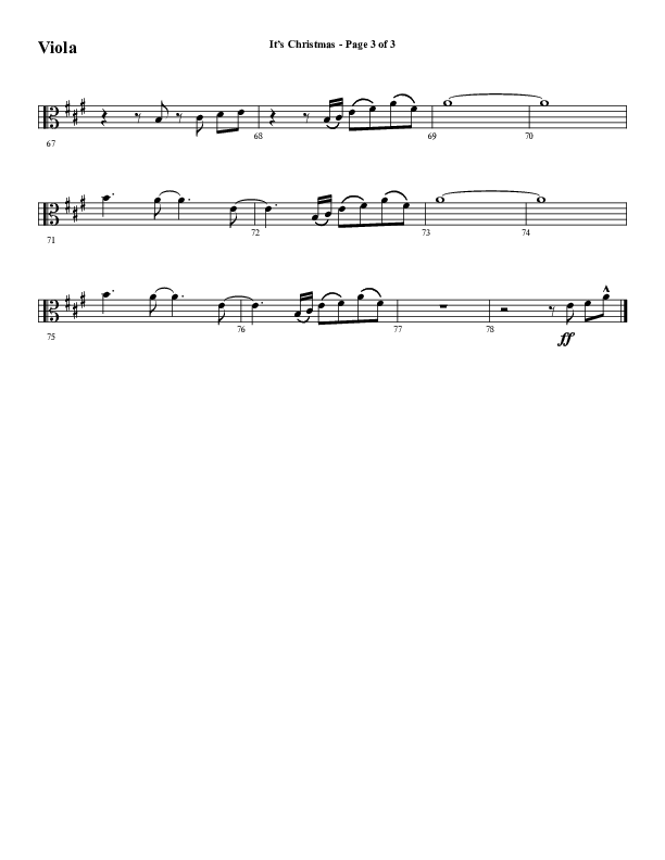 It's Christmas (Choral Anthem SATB) Viola (Word Music Choral / Arr. Daniel Semsen)