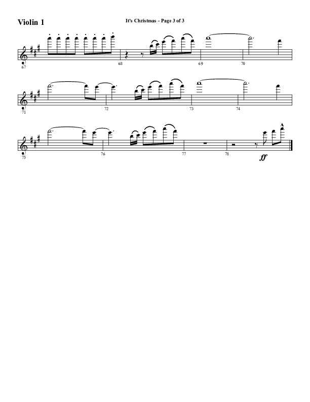 It's Christmas (Choral Anthem SATB) Violin 1 (Word Music Choral / Arr. Daniel Semsen)