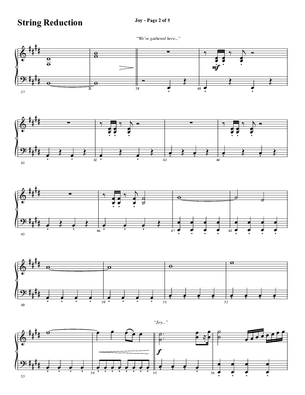 Joy (Choral Anthem SATB) String Reduction (Word Music Choral / Arr. Daniel Semsen)