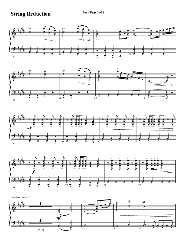 Joy (Choral Anthem SATB) String Reduction (Word Music Choral / Arr. Daniel Semsen)