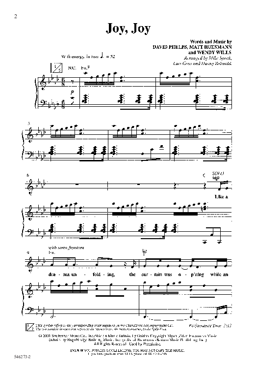 Joy Joy (Choral Anthem SATB) Anthem (SATB/Piano) (Word Music Choral / Arr. Mike Speck / Arr. Lari Goss / Arr. Danny Zaloudik)
