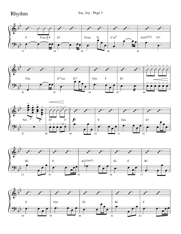 Joy Joy (Choral Anthem SATB) Rhythm Chart (Word Music Choral / Arr. Mike Speck / Arr. Lari Goss / Arr. Danny Zaloudik)