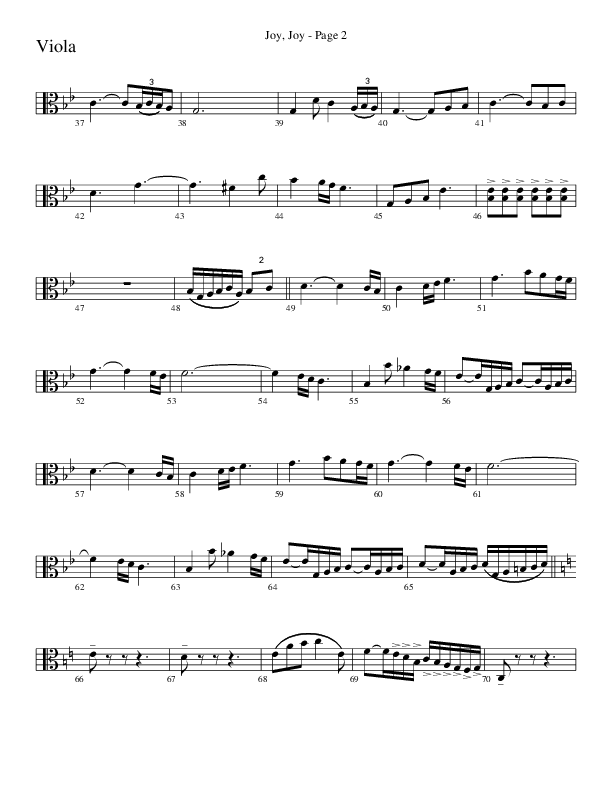 Joy Joy (Choral Anthem SATB) Viola (Word Music Choral / Arr. Mike Speck / Arr. Lari Goss / Arr. Danny Zaloudik)