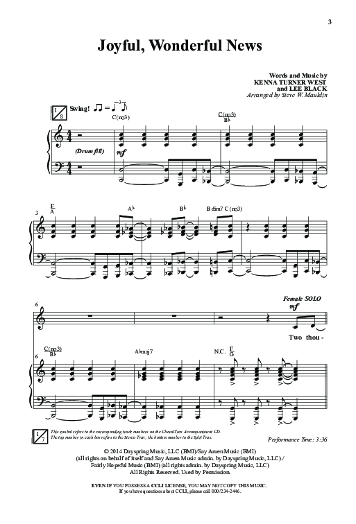 Joyful Wonderful News (Choral Anthem SATB) Anthem (SATB/Piano) (Word Music Choral / Arr. Steve Mauldin)