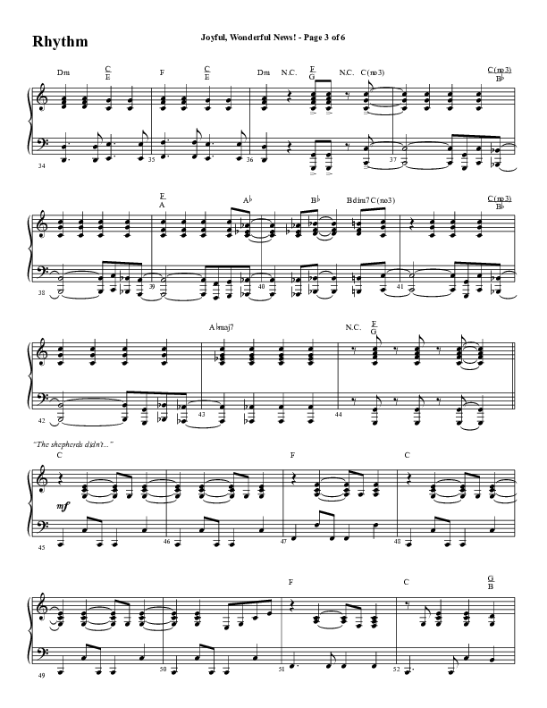 Joyful Wonderful News (Choral Anthem SATB) Rhythm Chart (Word Music Choral / Arr. Steve Mauldin)