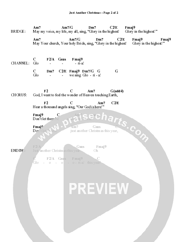Just Another Christmas (Choral Anthem SATB) Chord Chart (Word Music Choral / Arr. David Wise / Arr. David Shipps)