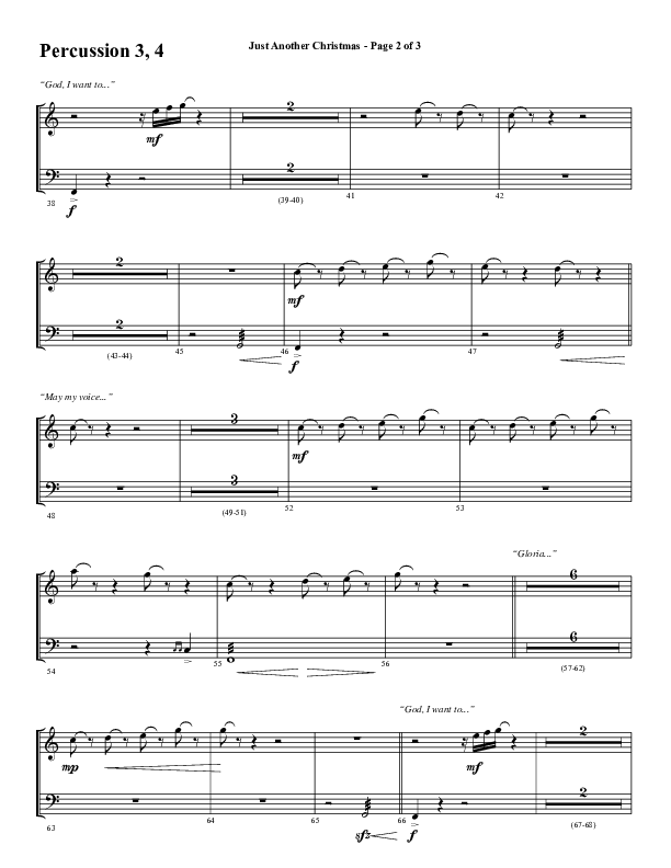 Just Another Christmas (Choral Anthem SATB) Percussion (Word Music Choral / Arr. David Wise / Arr. David Shipps)