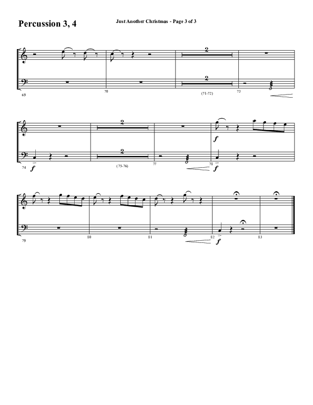 Just Another Christmas (Choral Anthem SATB) Percussion (Word Music Choral / Arr. David Wise / Arr. David Shipps)