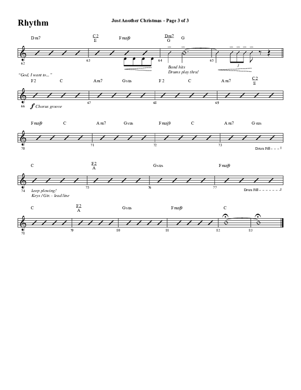 Just Another Christmas (Choral Anthem SATB) Rhythm Chart (Word Music Choral / Arr. David Wise / Arr. David Shipps)