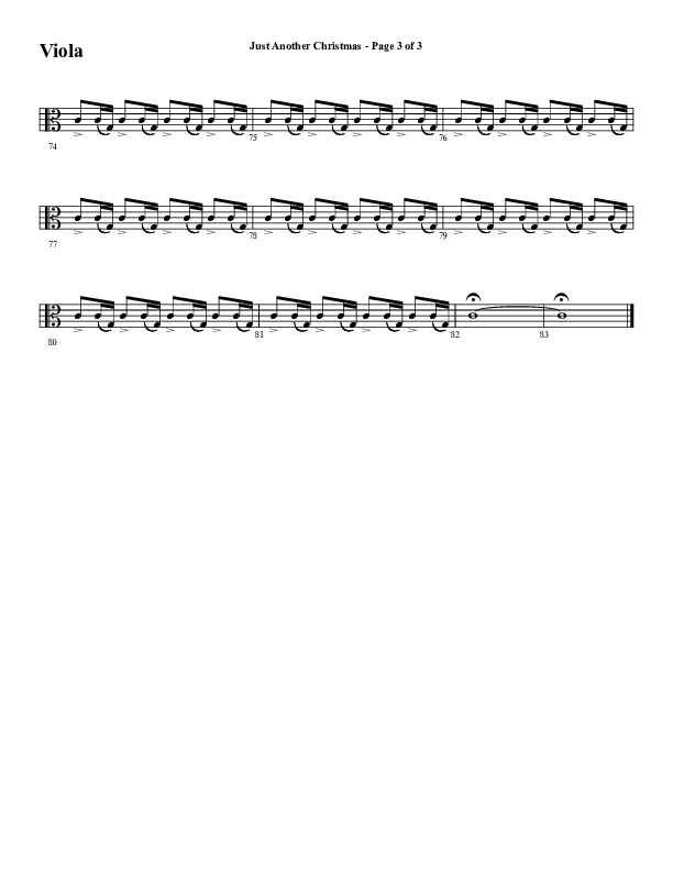 Just Another Christmas (Choral Anthem SATB) Viola (Word Music Choral / Arr. David Wise / Arr. David Shipps)