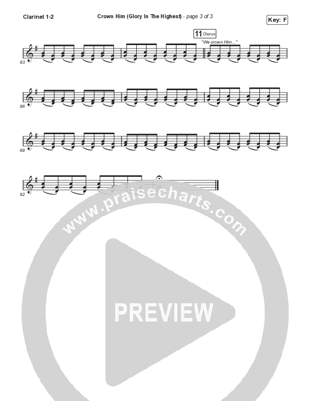 Crown Him (Glory In The Highest) Clarinet 1,2 (Aaron Williams)
