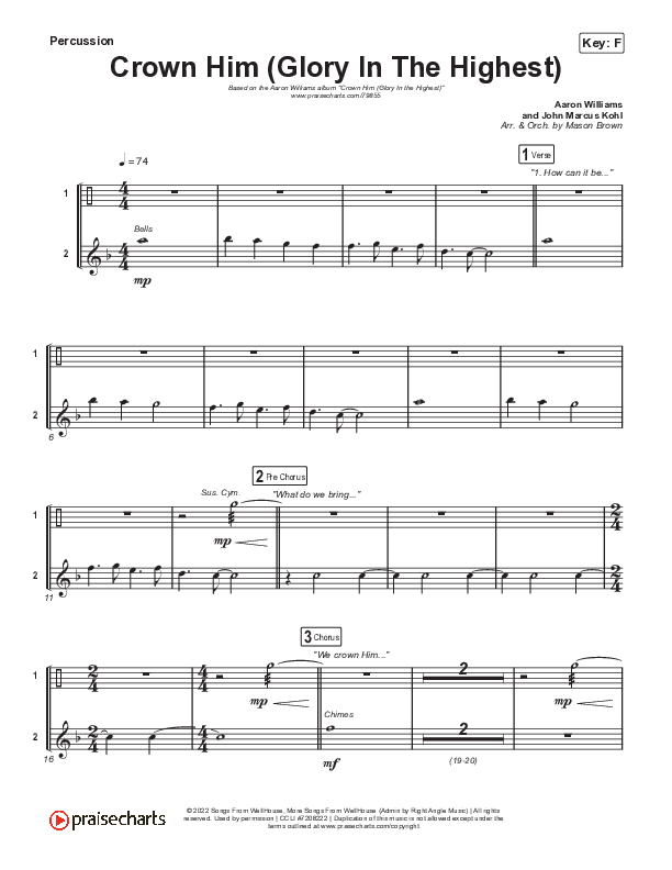 Crown Him (Glory In The Highest) Percussion (Aaron Williams)
