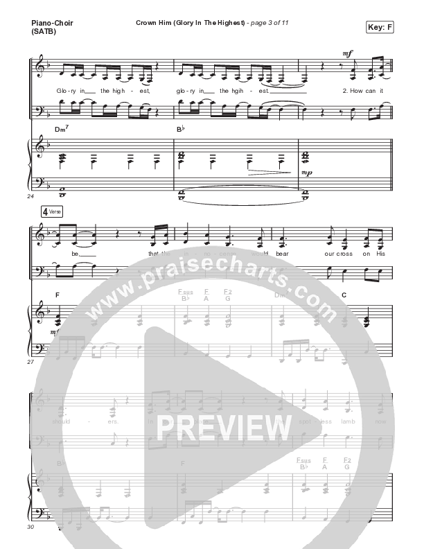 Crown Him (Glory In The Highest) Piano/Vocal (SATB) (Aaron Williams)