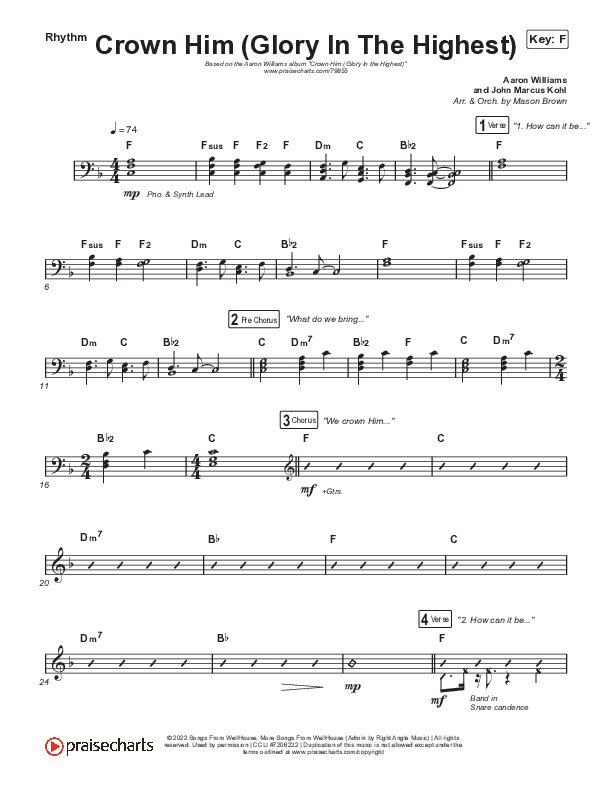 Crown Him (Glory In The Highest) Rhythm Pack (Aaron Williams)