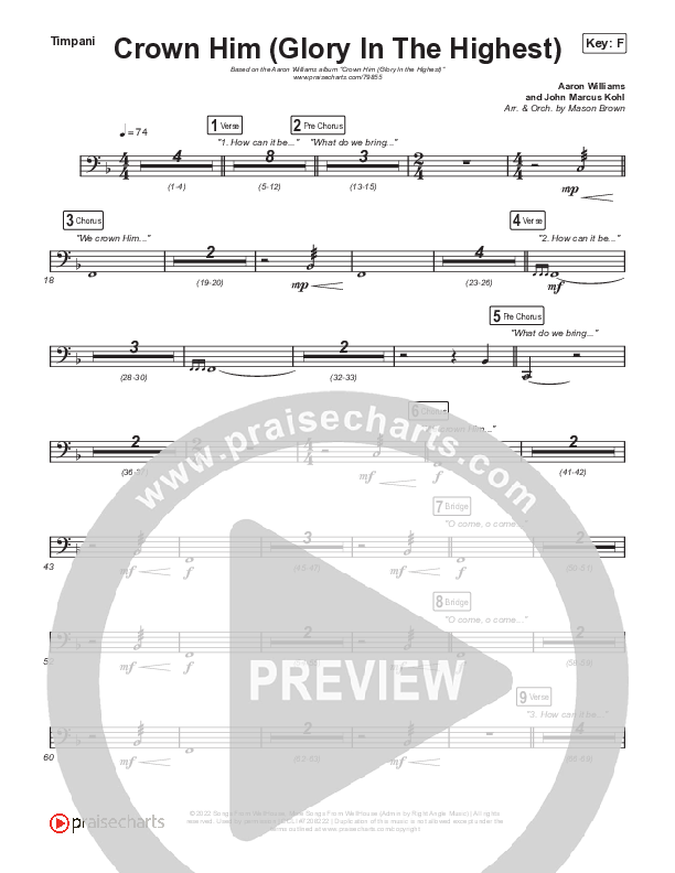 Crown Him (Glory In The Highest) Timpani (Aaron Williams)