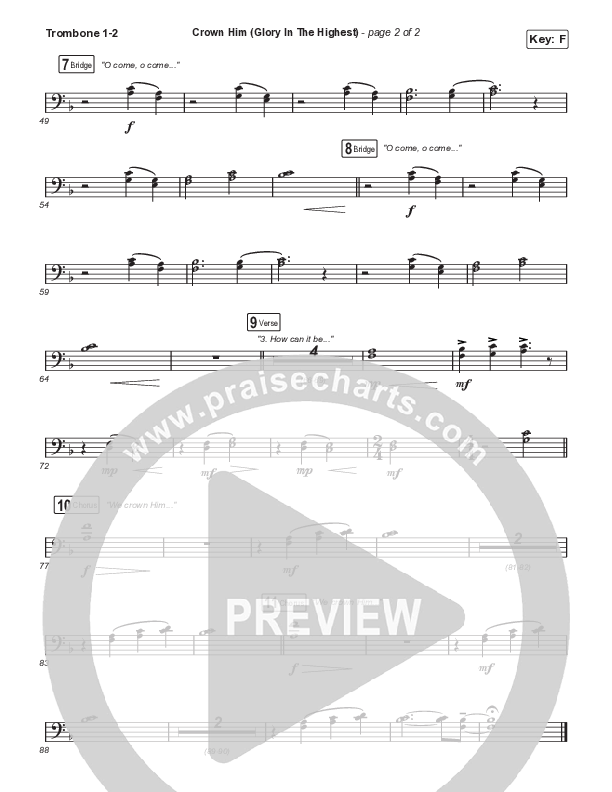 Crown Him (Glory In The Highest) Trombone 1,2 (Aaron Williams)