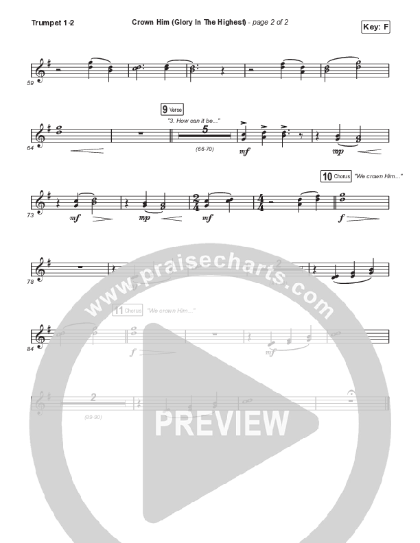 Crown Him (Glory In The Highest) Trumpet 1,2 (Aaron Williams)