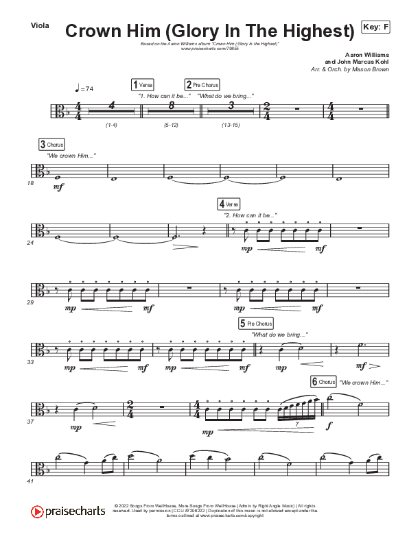 Crown Him (Glory In The Highest) Viola (Aaron Williams)
