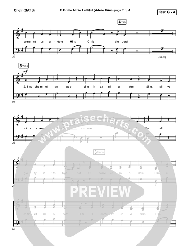 O Come All Ye Faithful (Adore Him) Choir Sheet (SATB) (PraiseCharts / Connor Bogardus)
