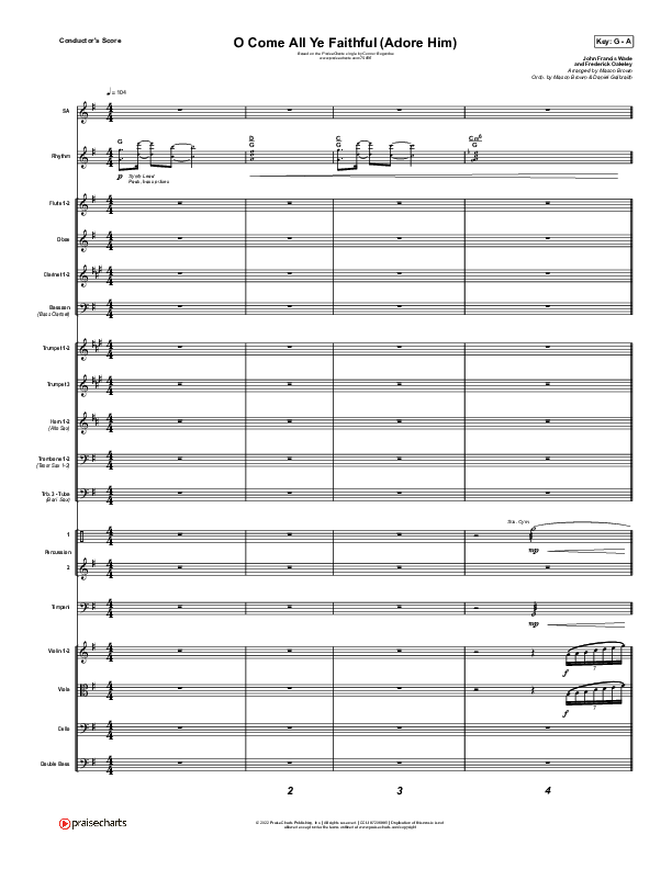 O Come All Ye Faithful (Adore Him) Conductor's Score (PraiseCharts / Connor Bogardus)