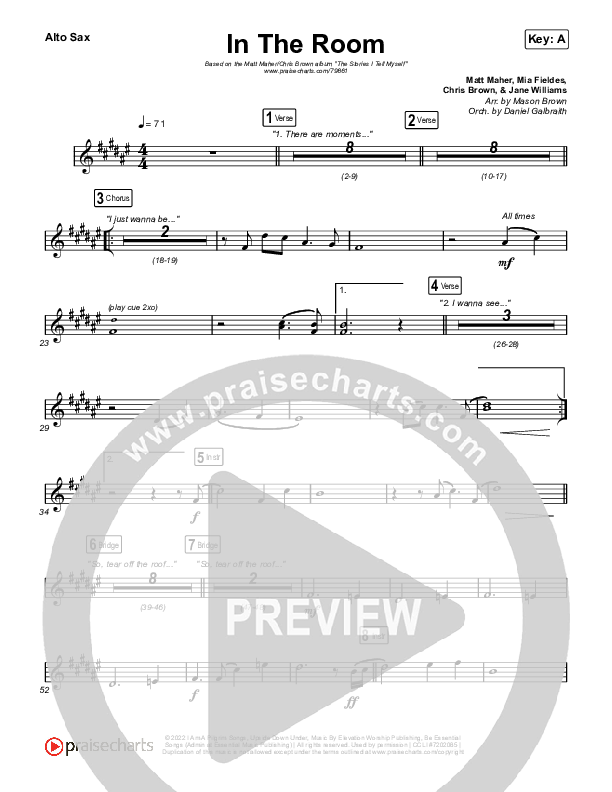 In The Room Sax Pack (Matt Maher / Chris Brown)