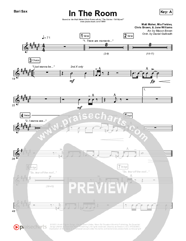 In The Room Bari Sax (Matt Maher / Chris Brown)
