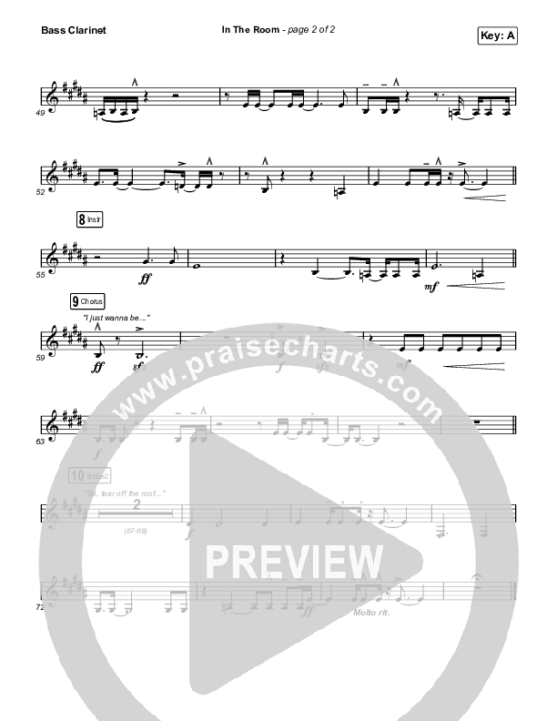 In The Room Bass Clarinet (Matt Maher / Chris Brown)