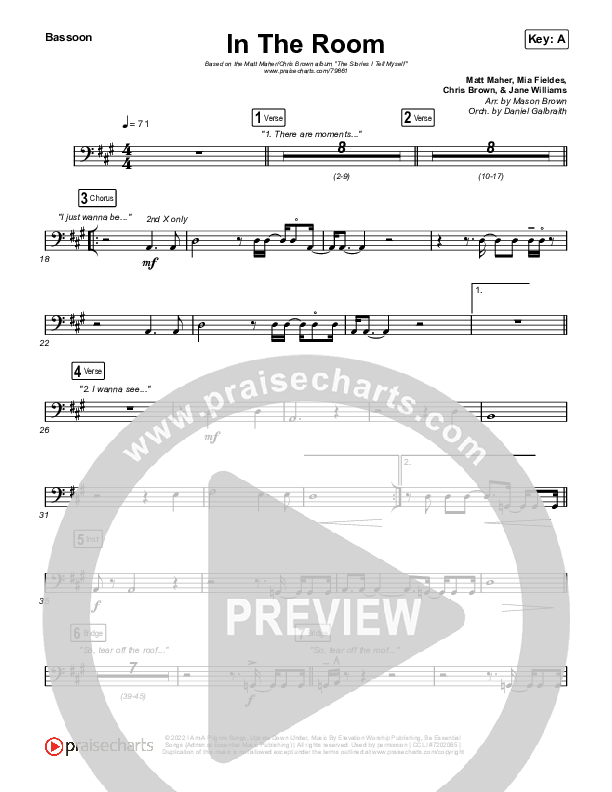 In The Room Bassoon (Matt Maher / Chris Brown)