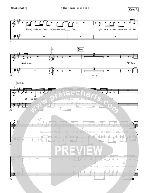 In The Room Choir Sheet (SATB) (Matt Maher / Chris Brown)