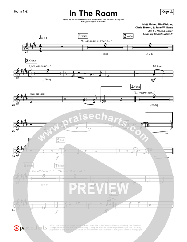 In The Room Brass Pack (Matt Maher / Chris Brown)