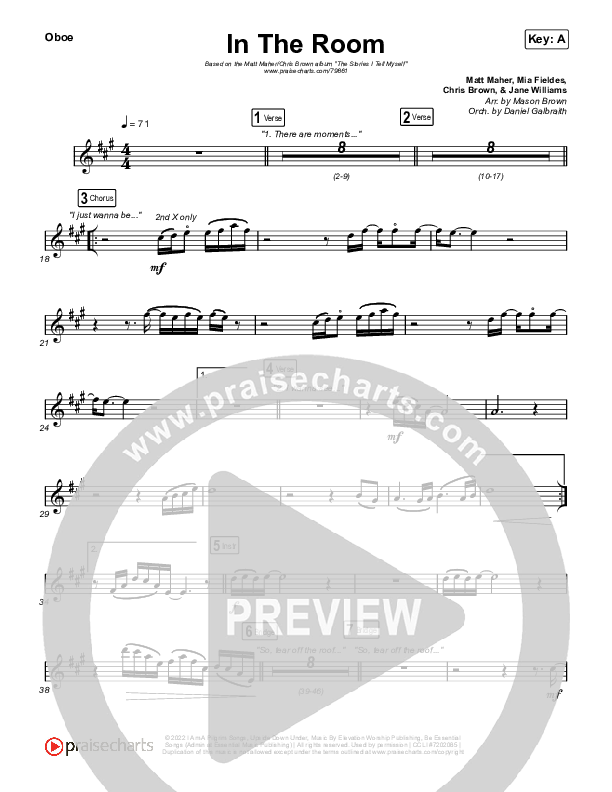 In The Room Oboe (Matt Maher / Chris Brown)