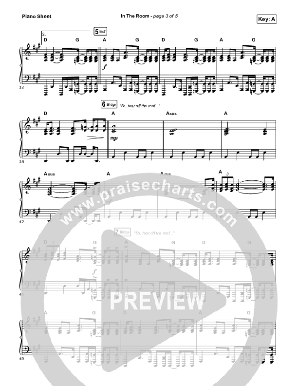 In The Room Piano Sheet (Matt Maher / Chris Brown)