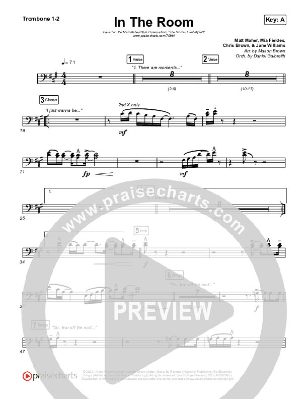 In The Room Trombone 1/2 (Matt Maher / Chris Brown)