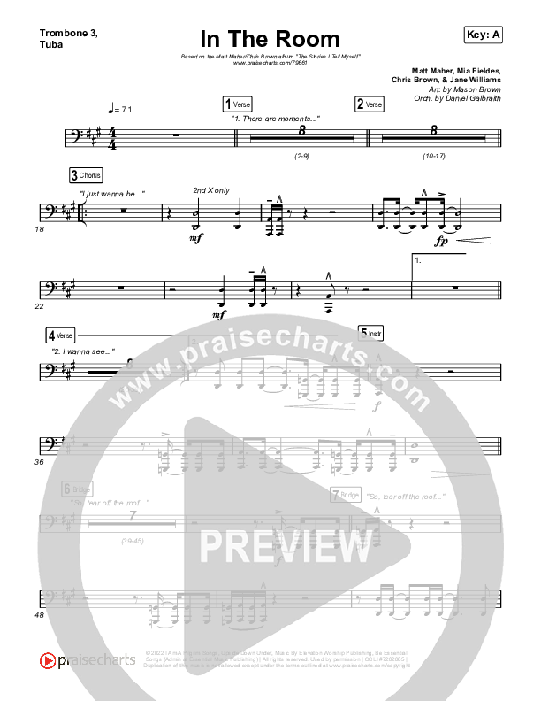 In The Room Trombone 3/Tuba (Matt Maher / Chris Brown)