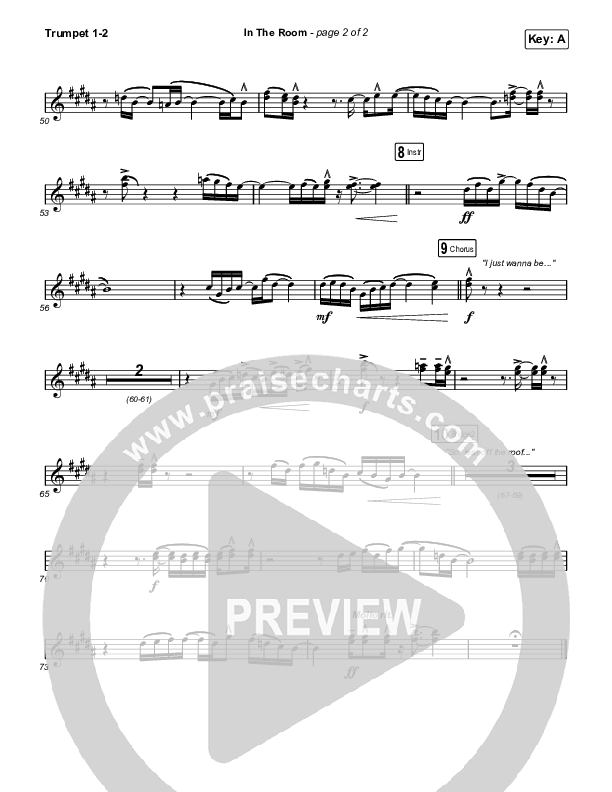 In The Room Trumpet 1,2 (Matt Maher / Chris Brown)