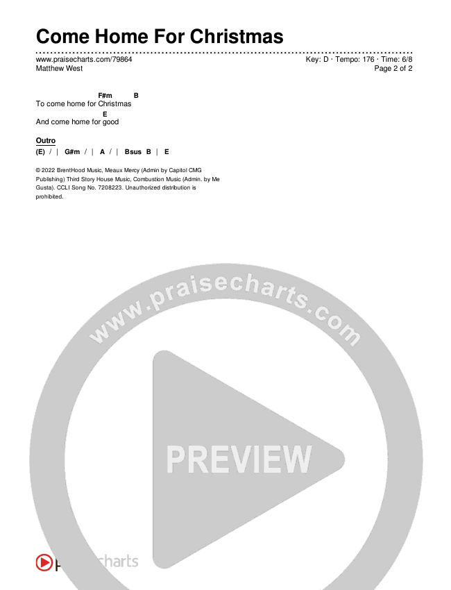 Come Home For Christmas Chords & Lyrics (Matthew West)
