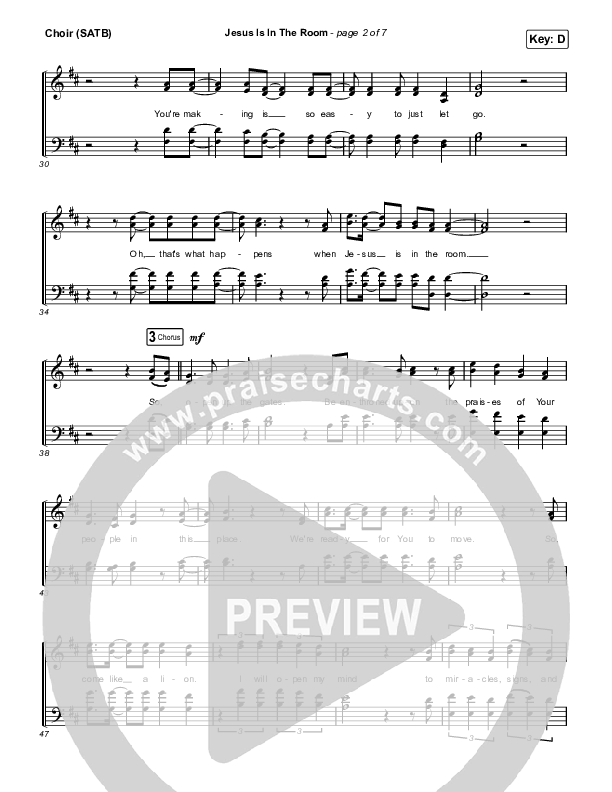 Jesus Is In The Room Choir Sheet (SATB) (Victory Worship)
