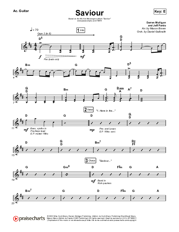 Saviour Acoustic Guitar (We Are Messengers)