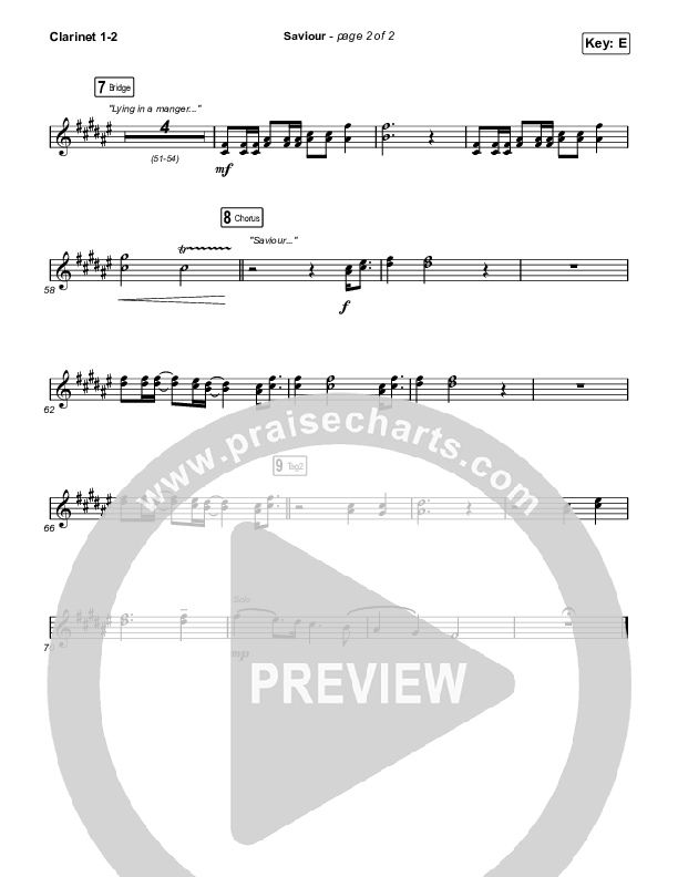 Saviour Clarinet 1/2 (We Are Messengers)