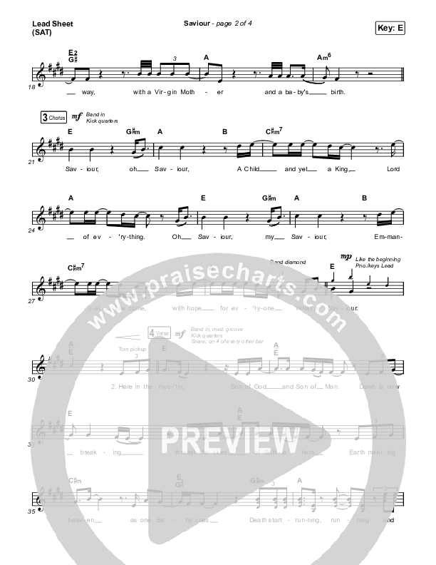 Saviour Lead Sheet (SAT) (We Are Messengers)