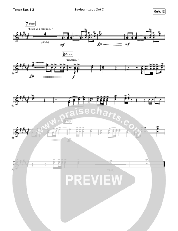 Saviour Tenor Sax 1/2 (We Are Messengers)