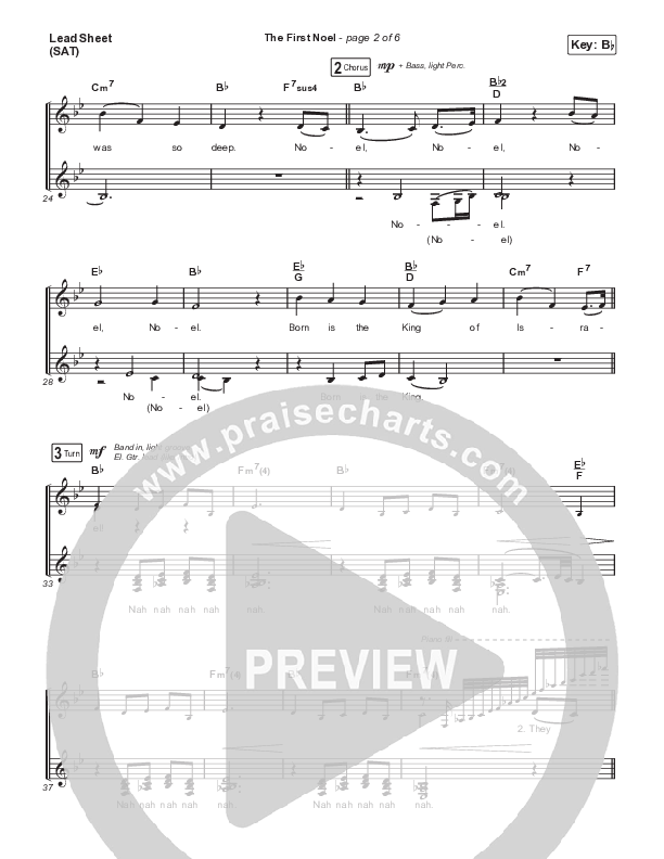 The First Noel Lead Sheet (SAT) (Tasha Cobbs Leonard)