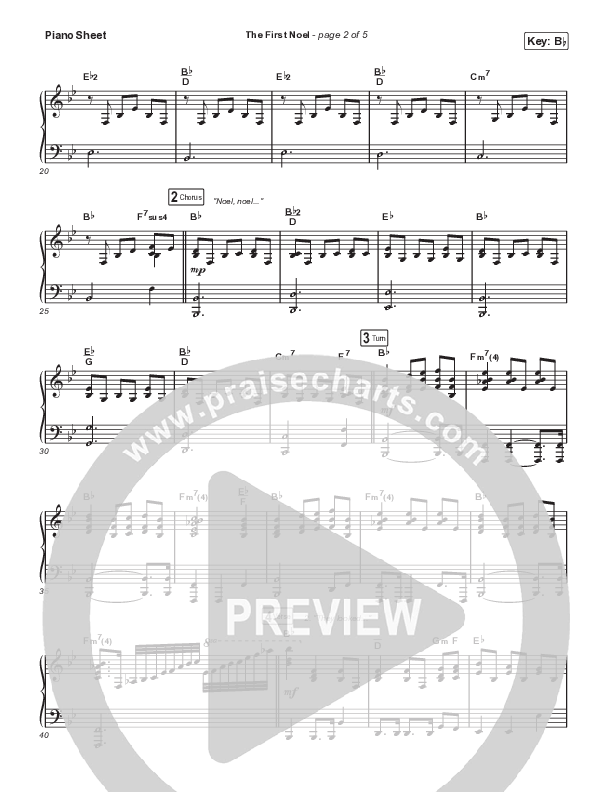 The First Noel Piano Sheet (Tasha Cobbs Leonard)
