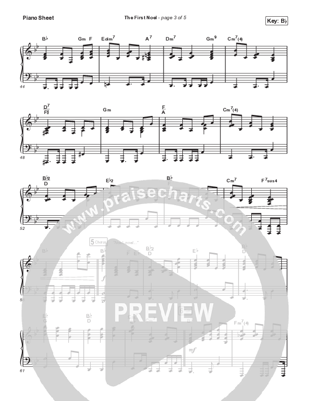 The First Noel Piano Sheet (Tasha Cobbs Leonard)