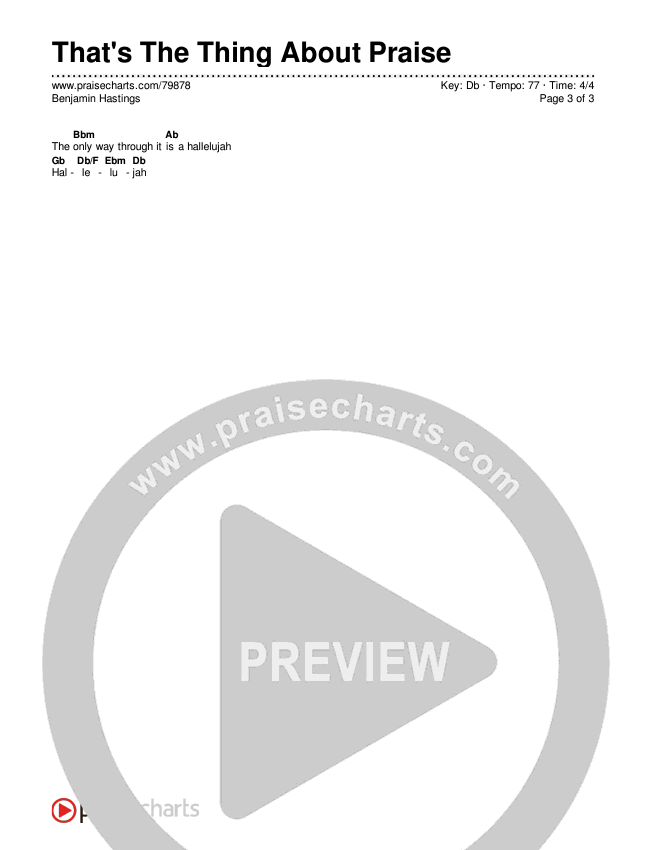 That's The Thing About Praise Chords & Lyrics (Benjamin William Hastings / Blessing Offor)