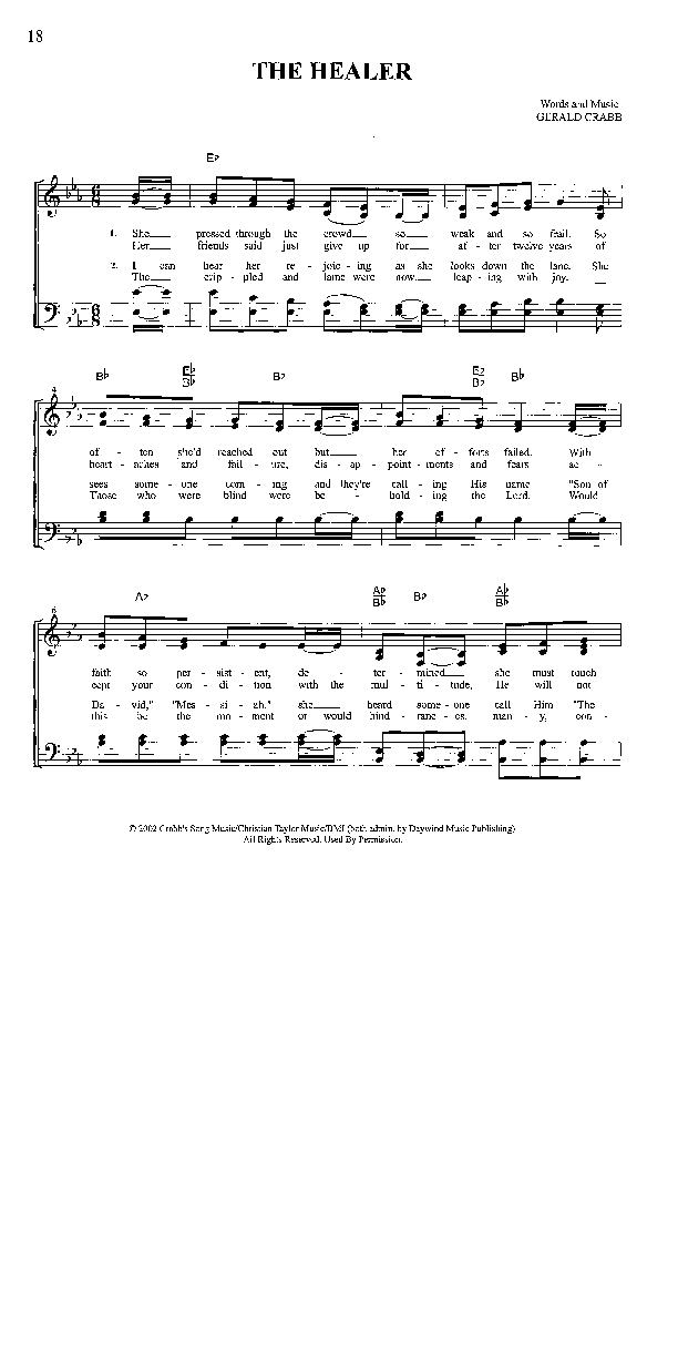 The Healer Lead Sheet (The Talley Trio)