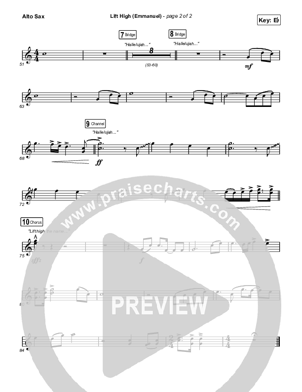 Lift High (Emmanuel) Alto Sax (Gateway Worship)
