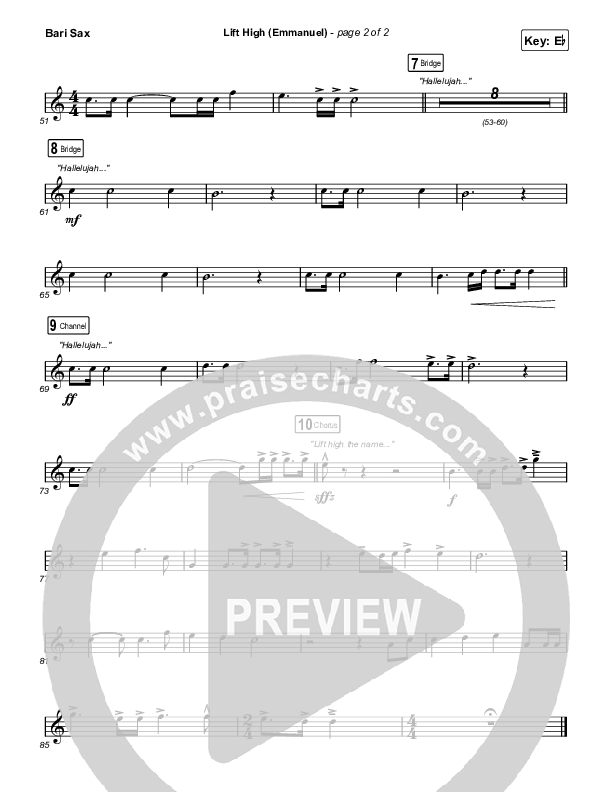 Lift High (Emmanuel) Bari Sax (Gateway Worship)