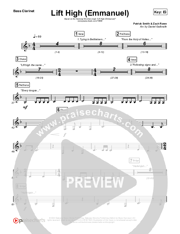 Lift High (Emmanuel) Clarinet 1,2 (Gateway Worship)