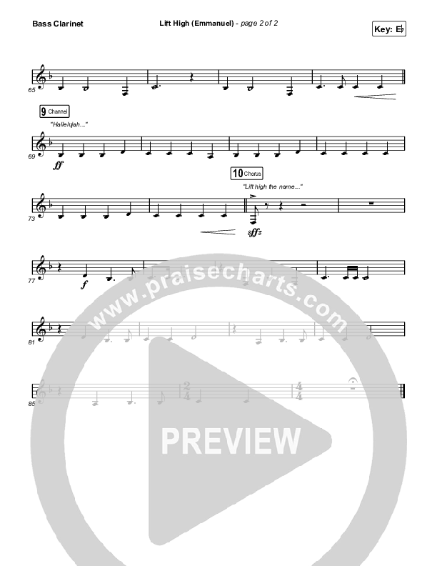Lift High (Emmanuel) Bass Clarinet (Gateway Worship)